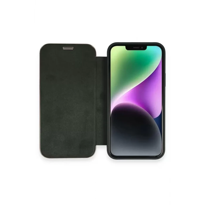 Newface Apple iPhone 12 Kılıf Dolpin Kapaklı - Koyu Yeşil