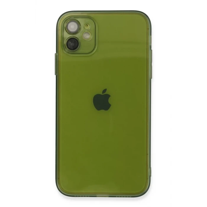 Newface Apple iPhone 12 Kılıf Fly Lens Silikon - Yeşil