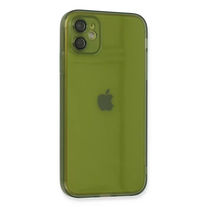 Newface Apple iPhone 12 Kılıf Fly Lens Silikon - Yeşil