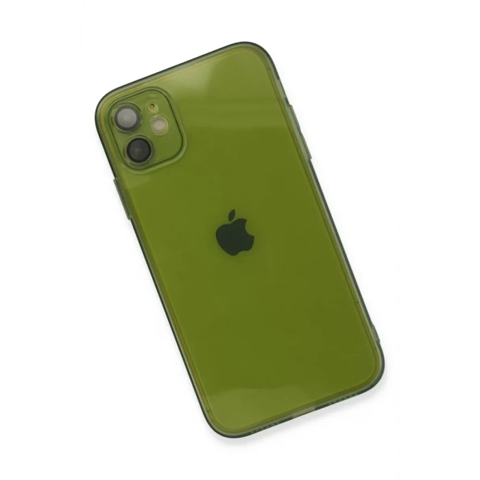 Newface Apple iPhone 12 Kılıf Fly Lens Silikon - Yeşil