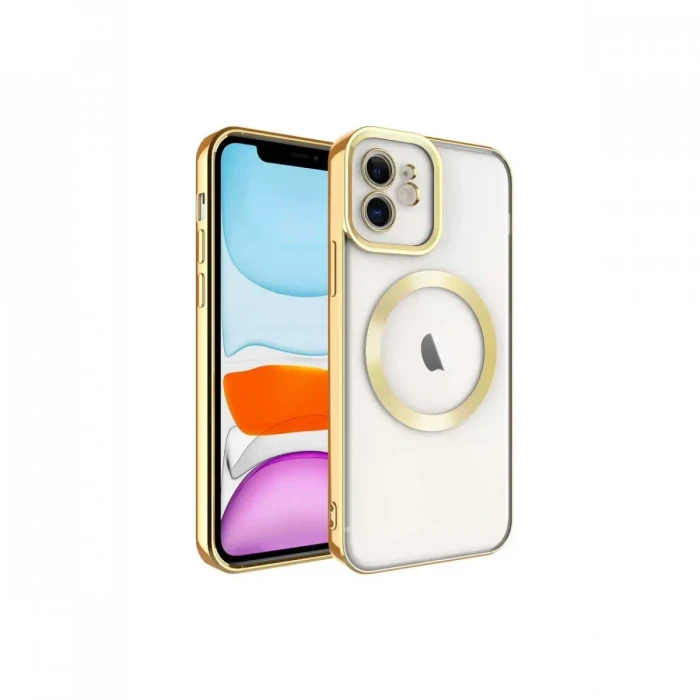 Newface Apple iPhone 12 Kılıf Kross Magneticsafe Kapak - Gold