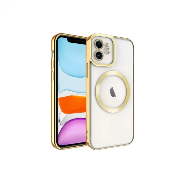 Newface Apple iPhone 12 Kılıf Kross Magneticsafe Kapak - Gold