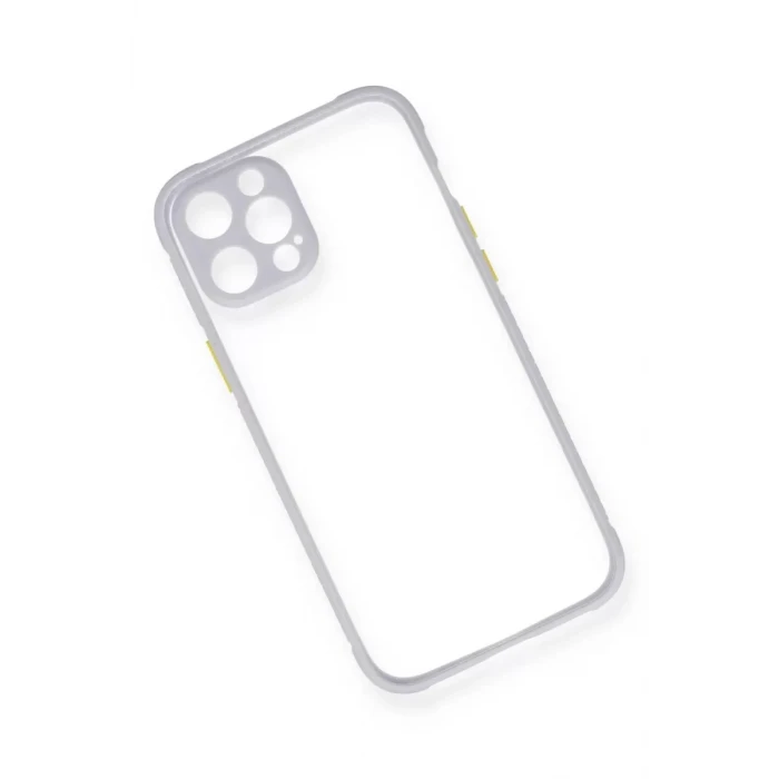 Newface Apple iPhone 12 Kılıf Miami Şeffaf Silikon - Lila