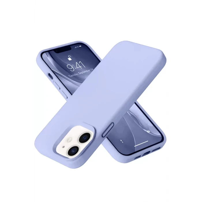 Newface Apple iPhone 12 Kılıf Nano içi Kadife Silikon - Lila