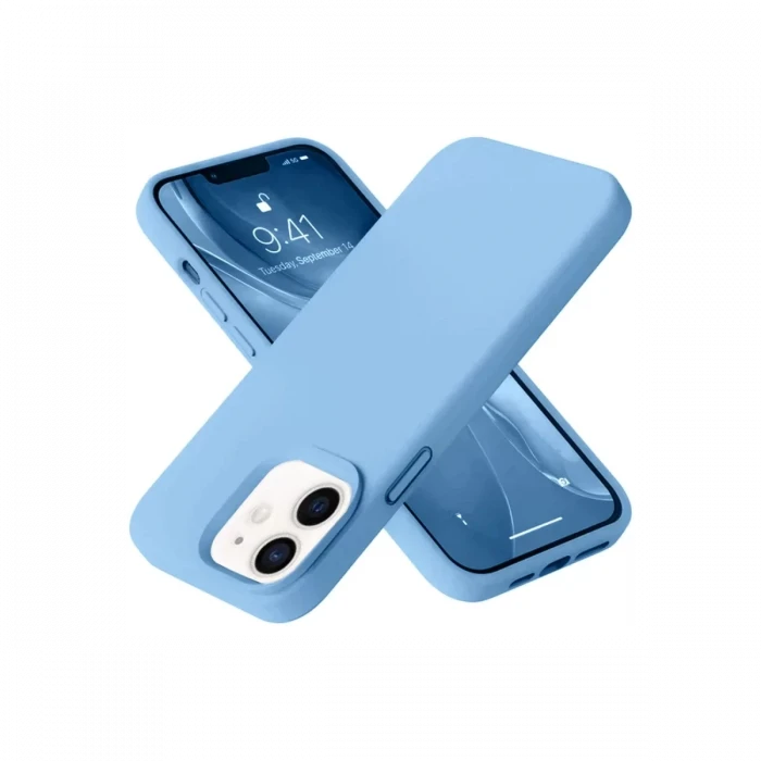 Newface Apple iPhone 12 Kılıf Nano içi Kadife Silikon - Mavi