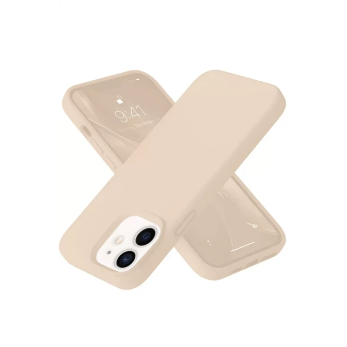 Newface Apple iPhone 12 Kılıf Nano içi Kadife Silikon - Pudra