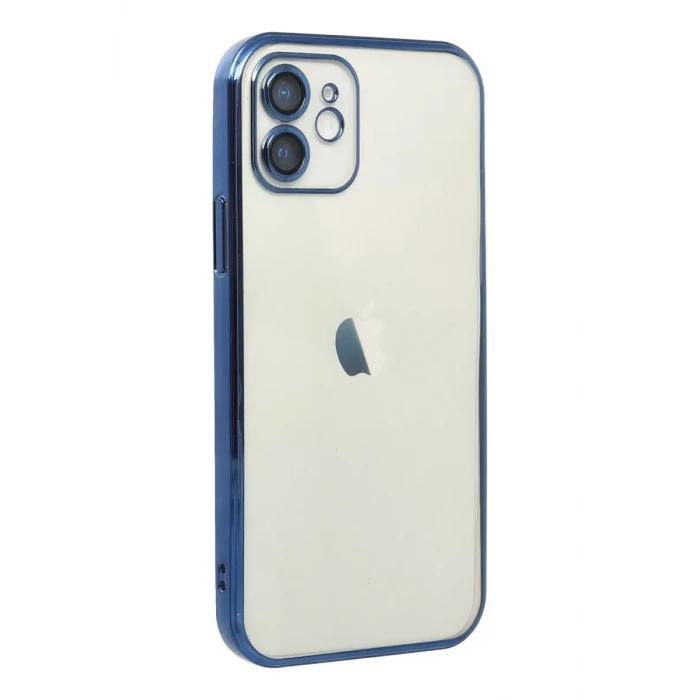 Newface Apple iPhone 12 Kılıf Razer Lensli Silikon - Lacivert
