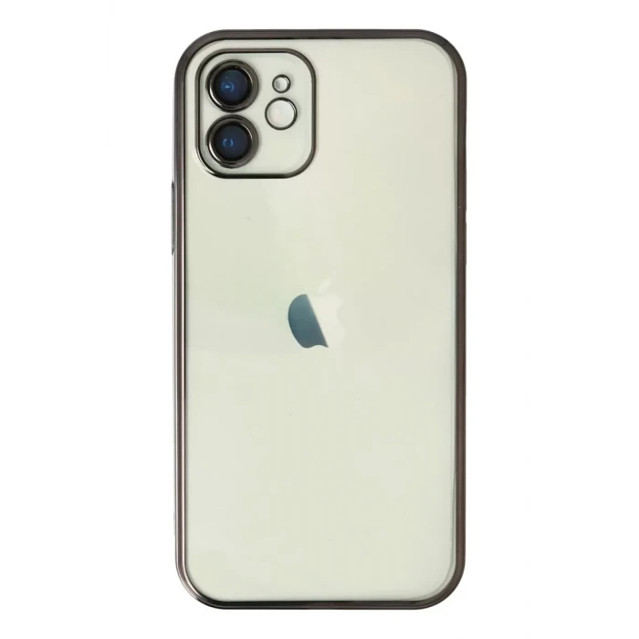 Newface Apple iPhone 12 Kılıf Razer Lensli Silikon - Siyah