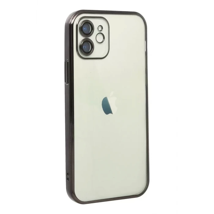 Newface Apple iPhone 12 Kılıf Razer Lensli Silikon - Siyah