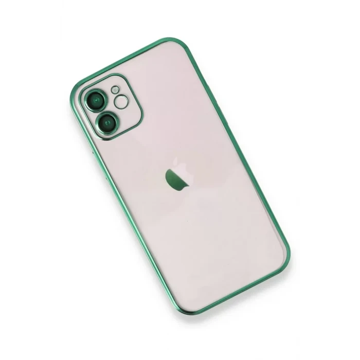 Newface Apple iPhone 12 Kılıf Razer Lensli Silikon - Yeşil