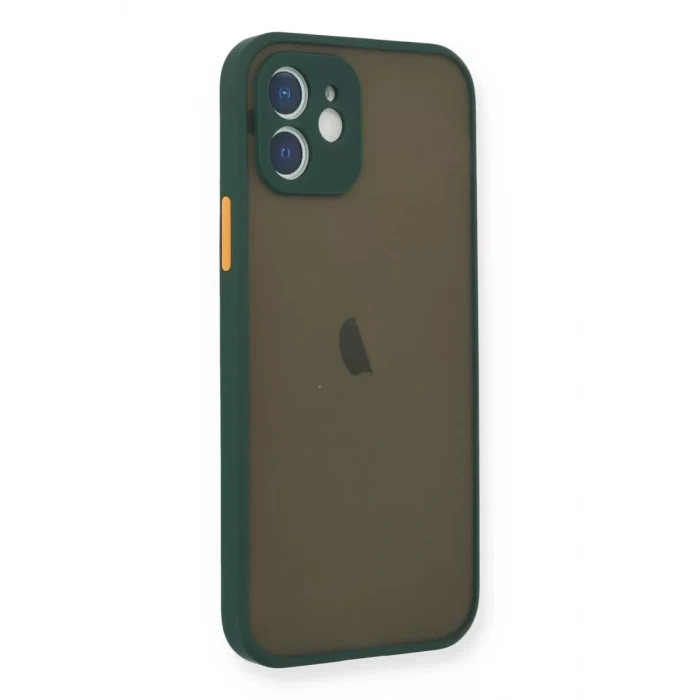 Newface Apple iPhone 12 Mini Kılıf Montreal Silikon Kapak - Yeşil