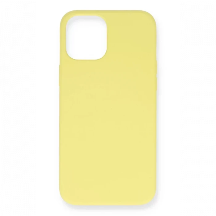 Newface Apple iPhone 12 Mini Kılıf Nano içi Kadife Silikon - Sarı