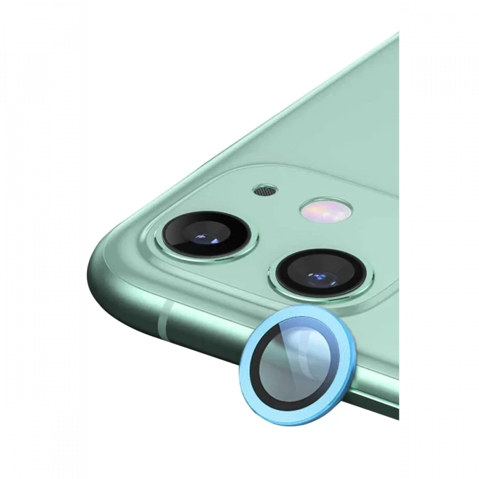 Newface Apple iPhone 12 Mini Raze Metal Kamera Lens - Mavi