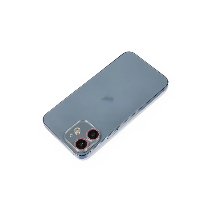 Newface Apple iPhone 12 Mini Shine Kamera Lens Koruma Cam - Pembe