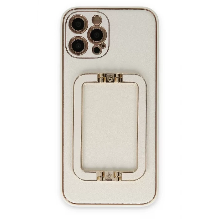 Newface Apple iPhone 12 Pro Kılıf Coco Elit Kapak - Beyaz