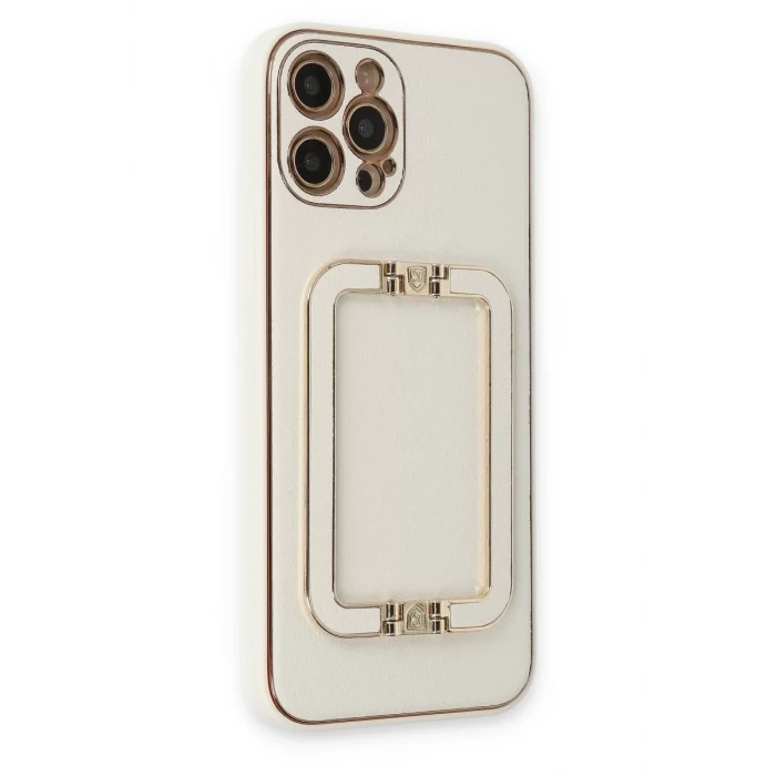 Newface Apple iPhone 12 Pro Kılıf Coco Elit Kapak - Beyaz