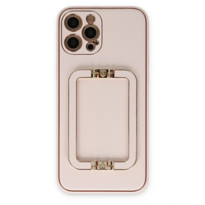Newface Apple iPhone 12 Pro Kılıf Coco Elit Kapak - Pudra