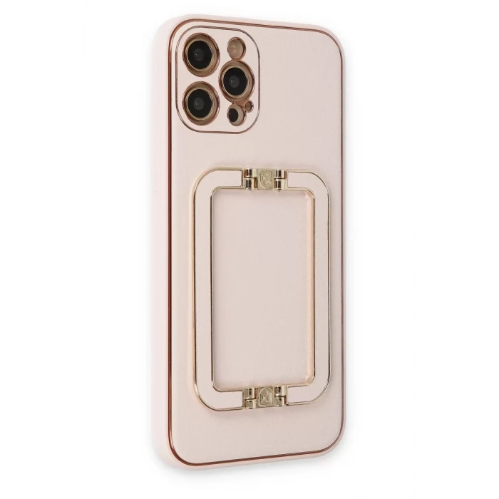 Newface Apple iPhone 12 Pro Kılıf Coco Elit Kapak - Pudra