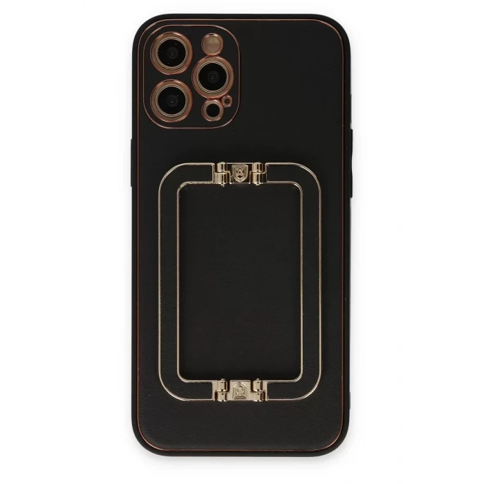 Newface Apple iPhone 12 Pro Kılıf Coco Elit Kapak - Siyah