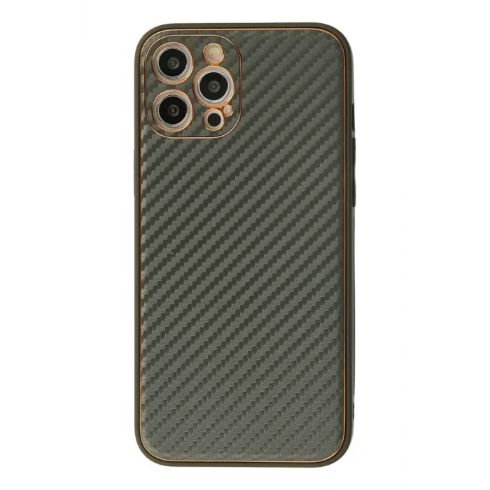 Newface Apple iPhone 12 Pro Kılıf Coco Karbon Silikon - Füme