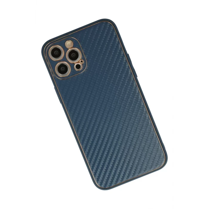 Newface Apple iPhone 12 Pro Kılıf Coco Karbon Silikon - Mavi