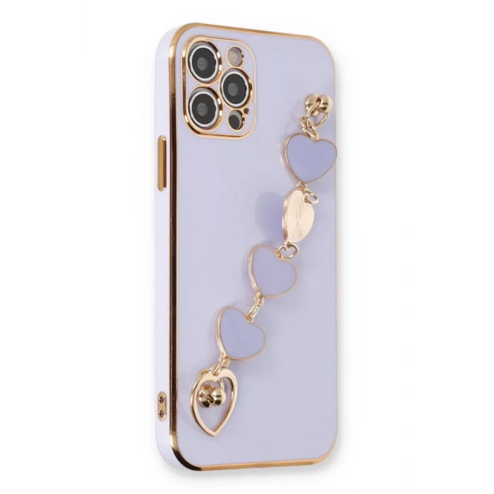Newface Apple iPhone 12 Pro Kılıf Esila Silikon - Lila
