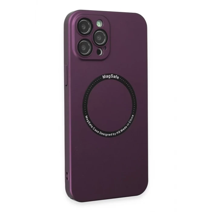 Newface Apple iPhone 12 Pro Kılıf Jack Magneticsafe Lens Silikon - Mürdüm
