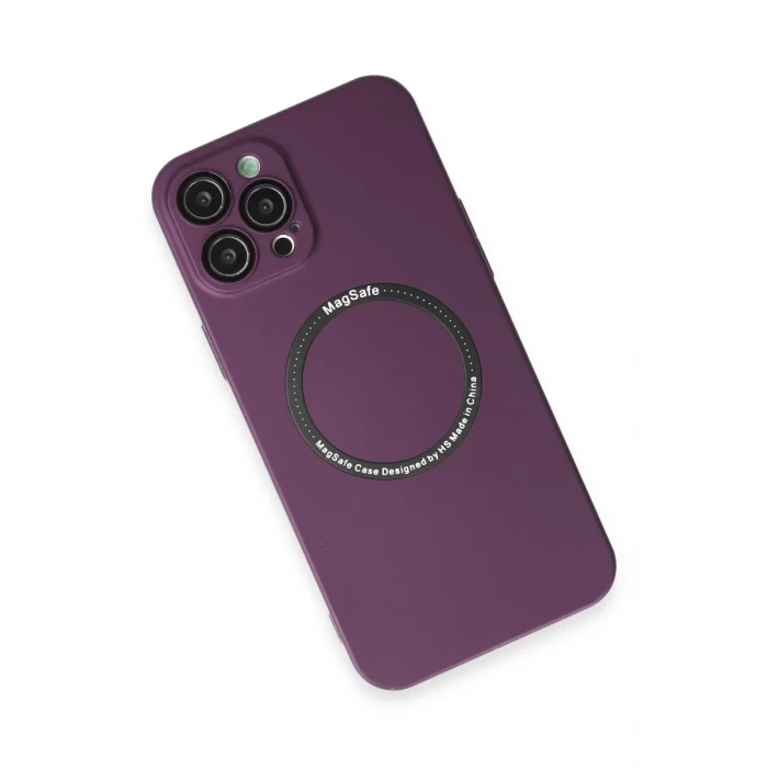 Newface Apple iPhone 12 Pro Kılıf Jack Magneticsafe Lens Silikon - Mürdüm
