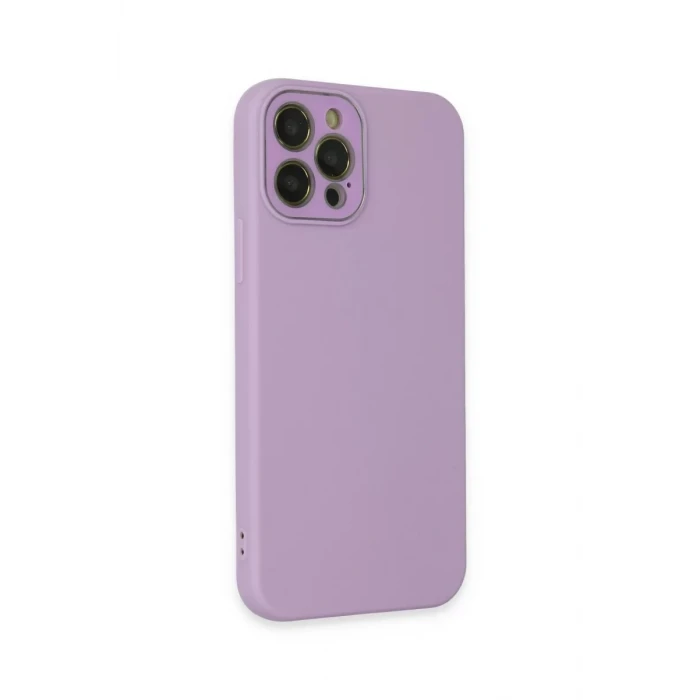 Newface Apple iPhone 12 Pro Kılıf Lansman Glass Kapak - Lila