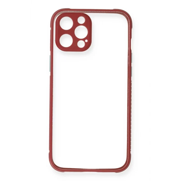 Newface Apple iPhone 12 Pro Kılıf Miami Şeffaf Silikon - Fuşya