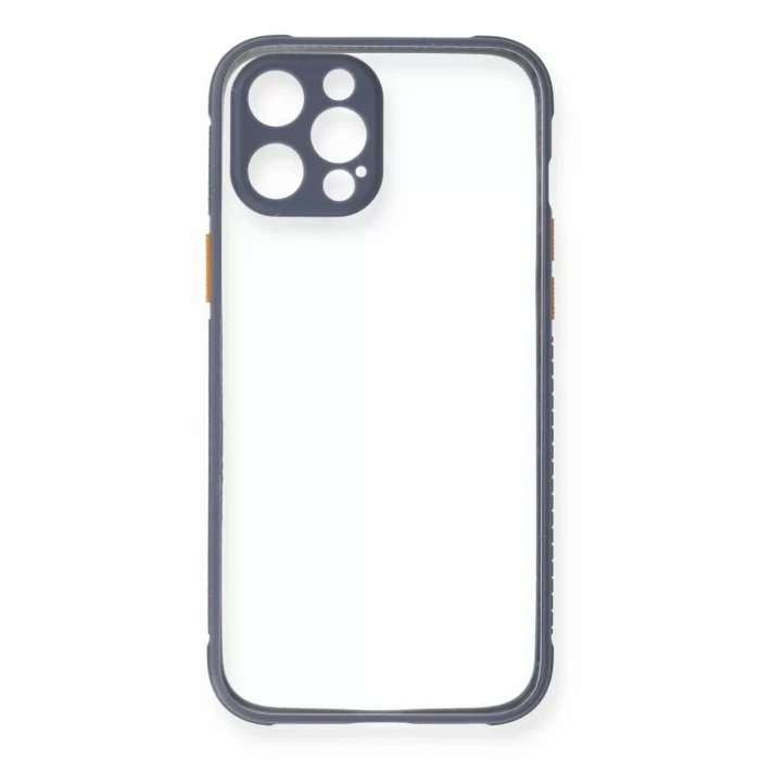 Newface Apple iPhone 12 Pro Kılıf Miami Şeffaf Silikon - Gri