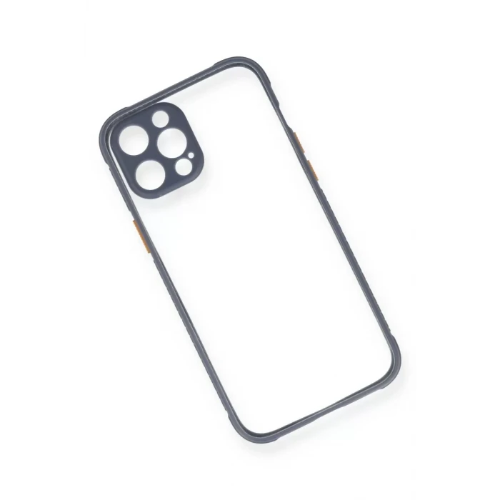 Newface Apple iPhone 12 Pro Kılıf Miami Şeffaf Silikon - Gri