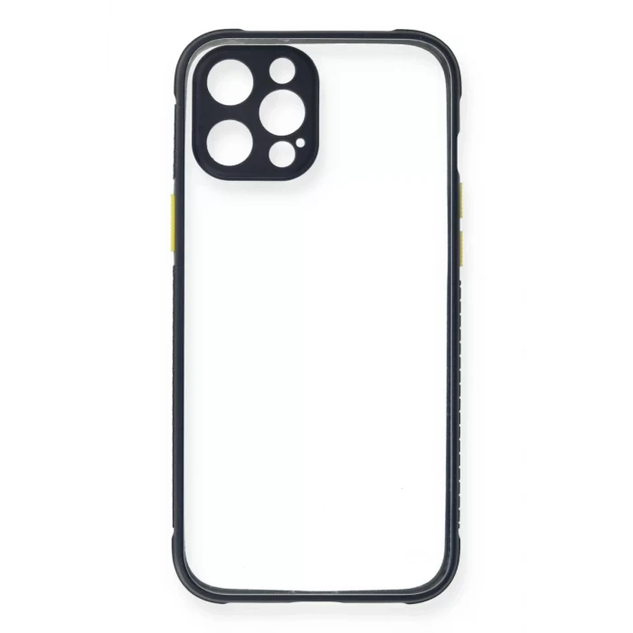 Newface Apple iPhone 12 Pro Kılıf Miami Şeffaf Silikon - Lacivert