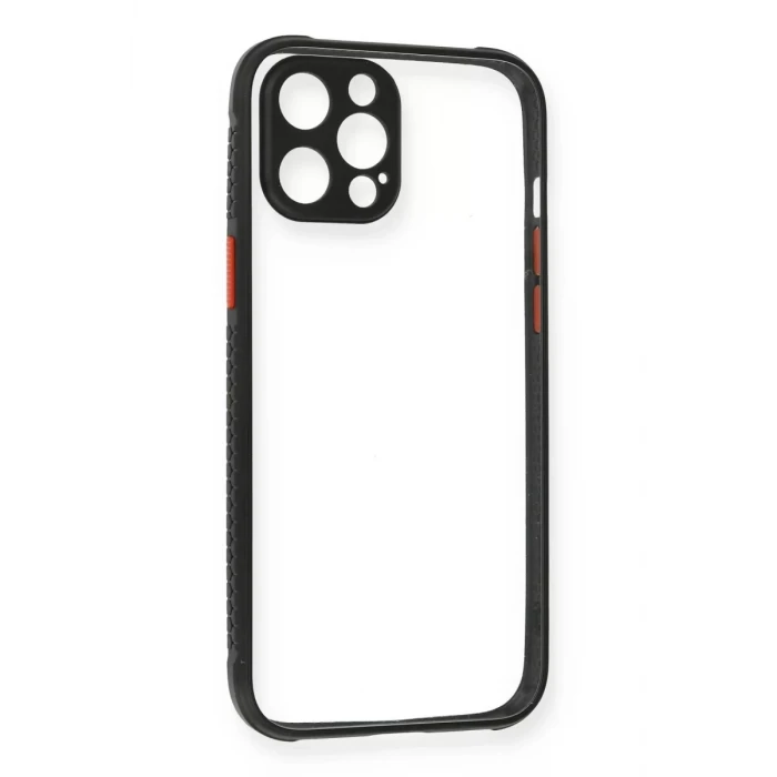 Newface Apple iPhone 12 Pro Kılıf Miami Şeffaf Silikon - Siyah