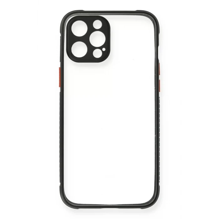 Newface Apple iPhone 12 Pro Kılıf Miami Şeffaf Silikon - Siyah