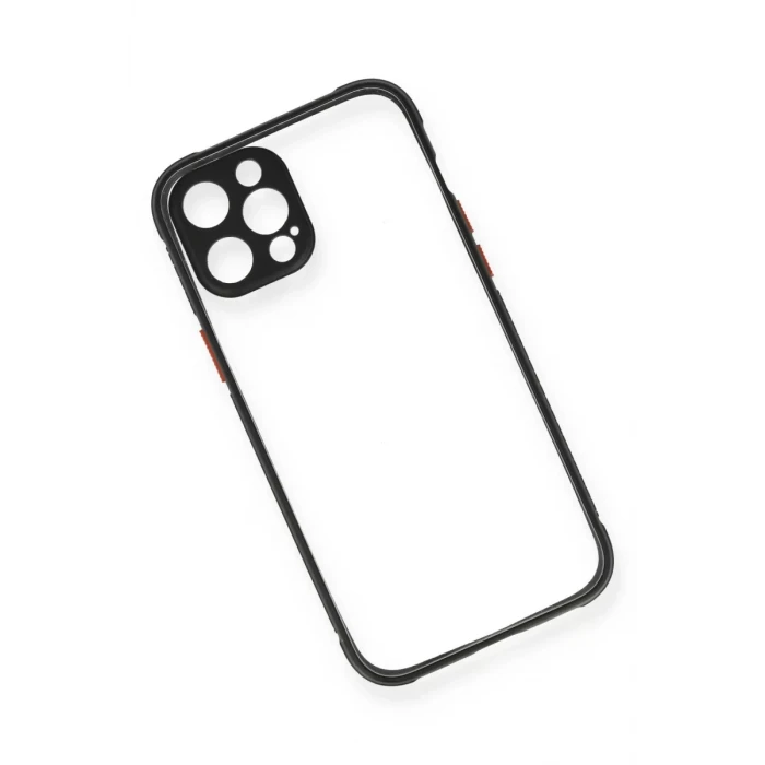 Newface Apple iPhone 12 Pro Kılıf Miami Şeffaf Silikon - Siyah