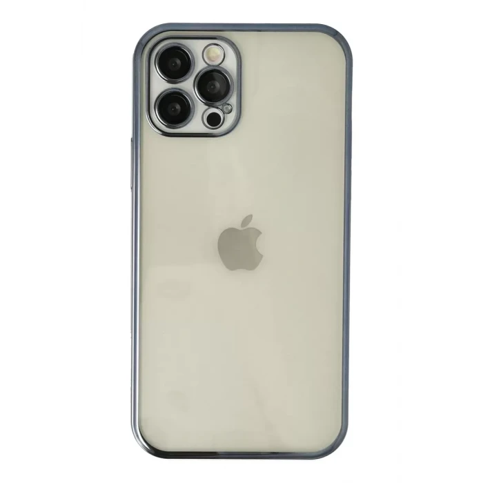 Newface Apple iPhone 12 Pro Kılıf Razer Lensli Silikon - Lacivert