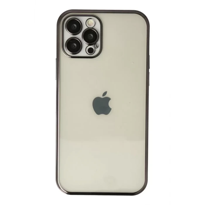 Newface Apple iPhone 12 Pro Kılıf Razer Lensli Silikon - Siyah
