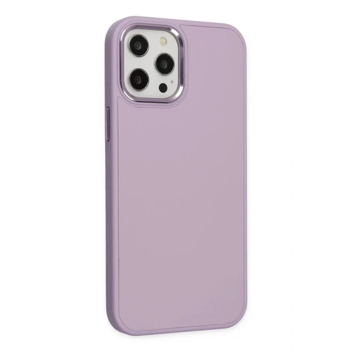 Newface Apple iPhone 12 Pro Max Kılıf Asya Deri Silikon - Lila