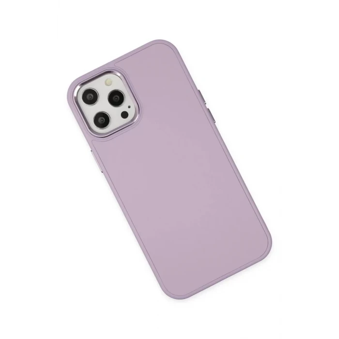 Newface Apple iPhone 12 Pro Max Kılıf Asya Deri Silikon - Lila