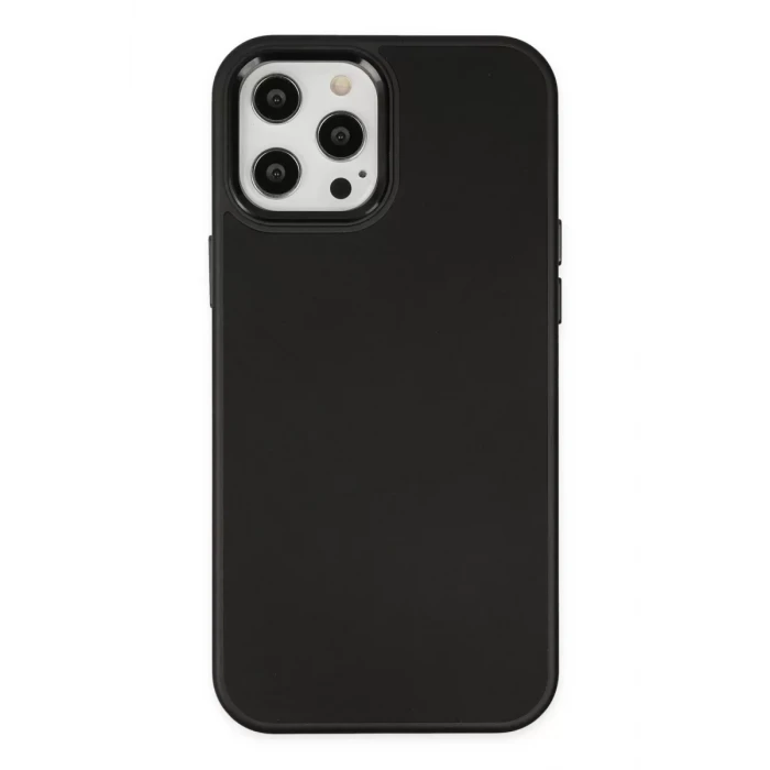 Newface Apple iPhone 12 Pro Max Kılıf Asya Deri Silikon - Siyah
