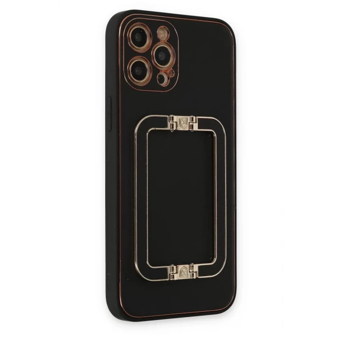 Newface Apple iPhone 12 Pro Max Kılıf Coco Elit Kapak - Siyah