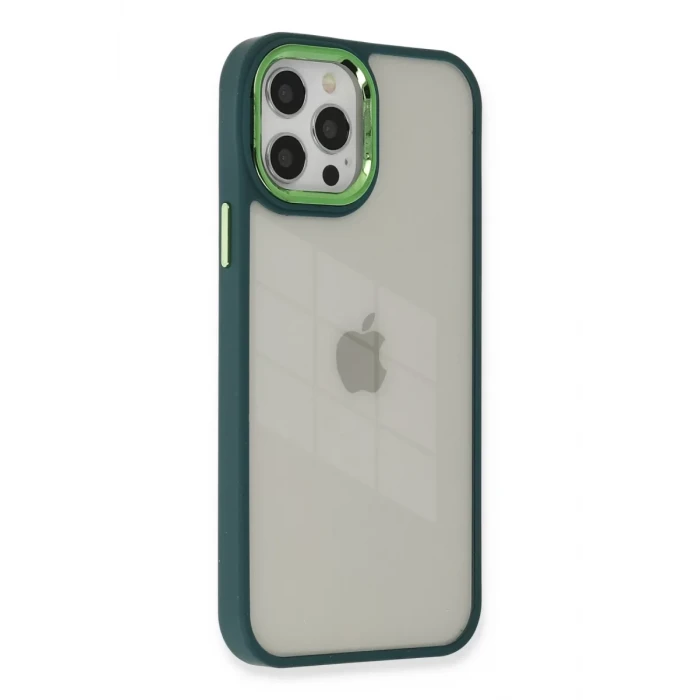 Newface Apple iPhone 12 Pro Max Kılıf Dora Kapak - Haki Yeşil