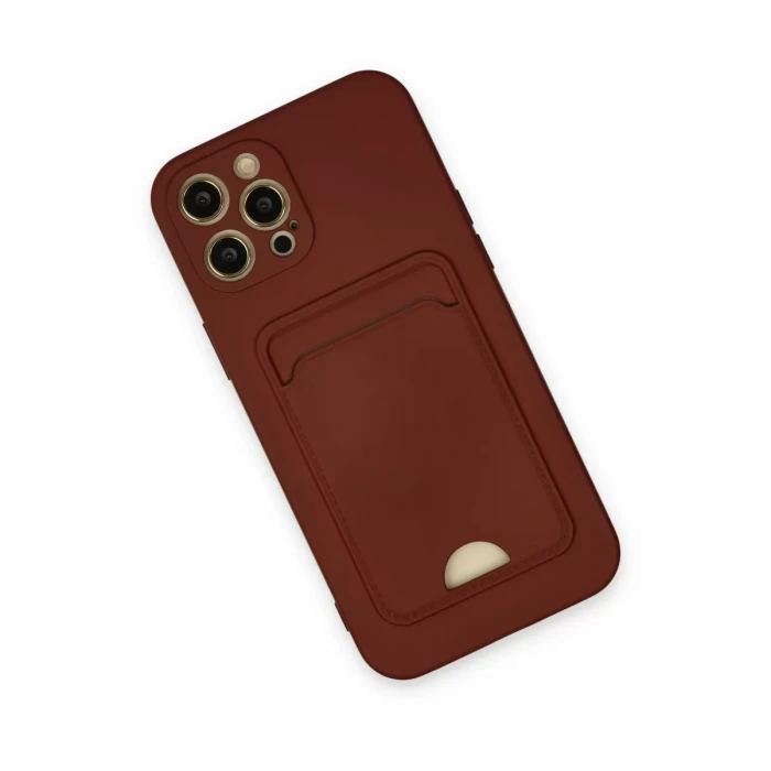 Newface Apple iPhone 12 Pro Max Kılıf Kelvin Kartvizitli Silikon - Bordo