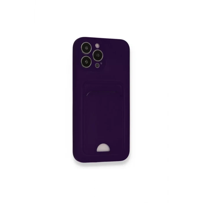 Newface Apple iPhone 12 Pro Max Kılıf Kelvin Kartvizitli Silikon - Derin Mor