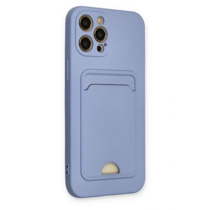 Newface Apple iPhone 12 Pro Max Kılıf Kelvin Kartvizitli Silikon - Lila