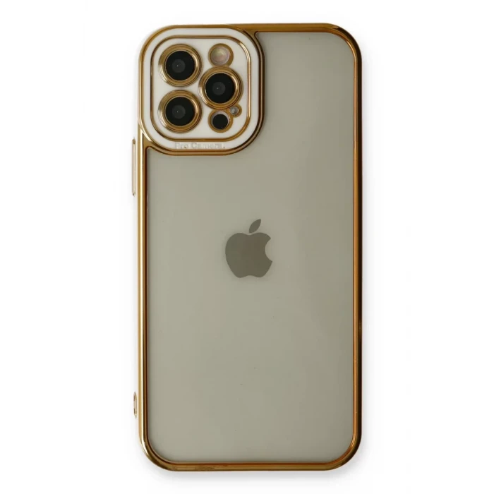 Newface Apple iPhone 12 Pro Max Kılıf Liva Lens Silikon - Beyaz