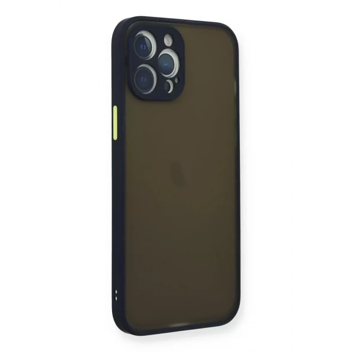 Newface Apple iPhone 12 Pro Max Kılıf Montreal Silikon Kapak - Lacivert