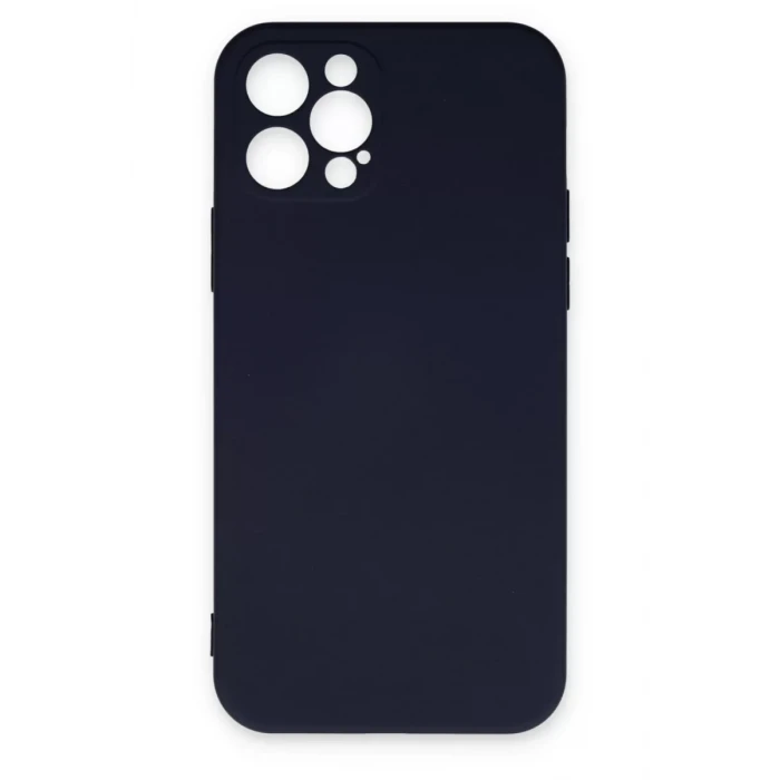 Newface Apple iPhone 12 Pro Max Kılıf Nano içi Kadife Silikon - Lacivert