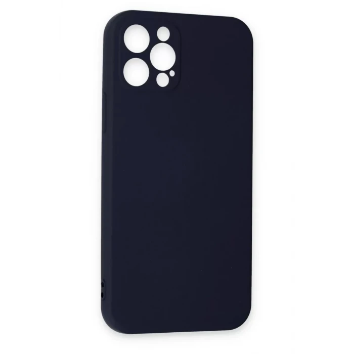 Newface Apple iPhone 12 Pro Max Kılıf Nano içi Kadife Silikon - Lacivert